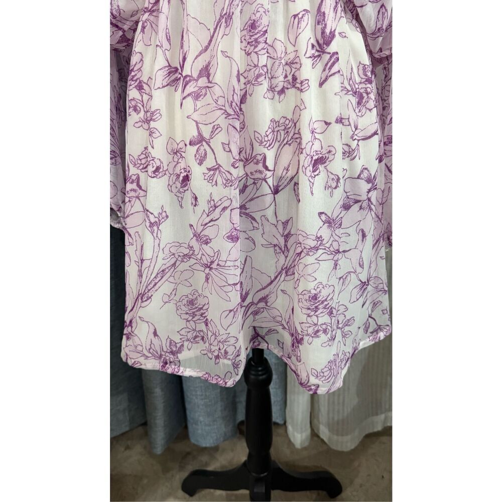 A new day purple‎ flower summer beach dress size medium - Picture 2 of 9